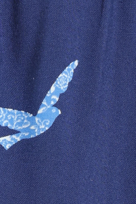 Zivame Avian Florals Woven Pyjama Set - Bellwether Blue — image 7